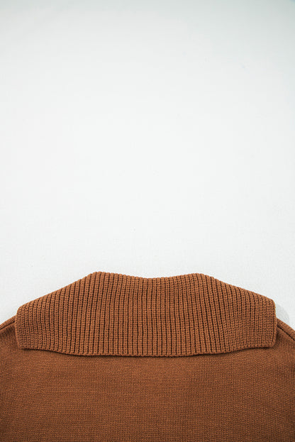 Chestnut V Neck Sweater For Women