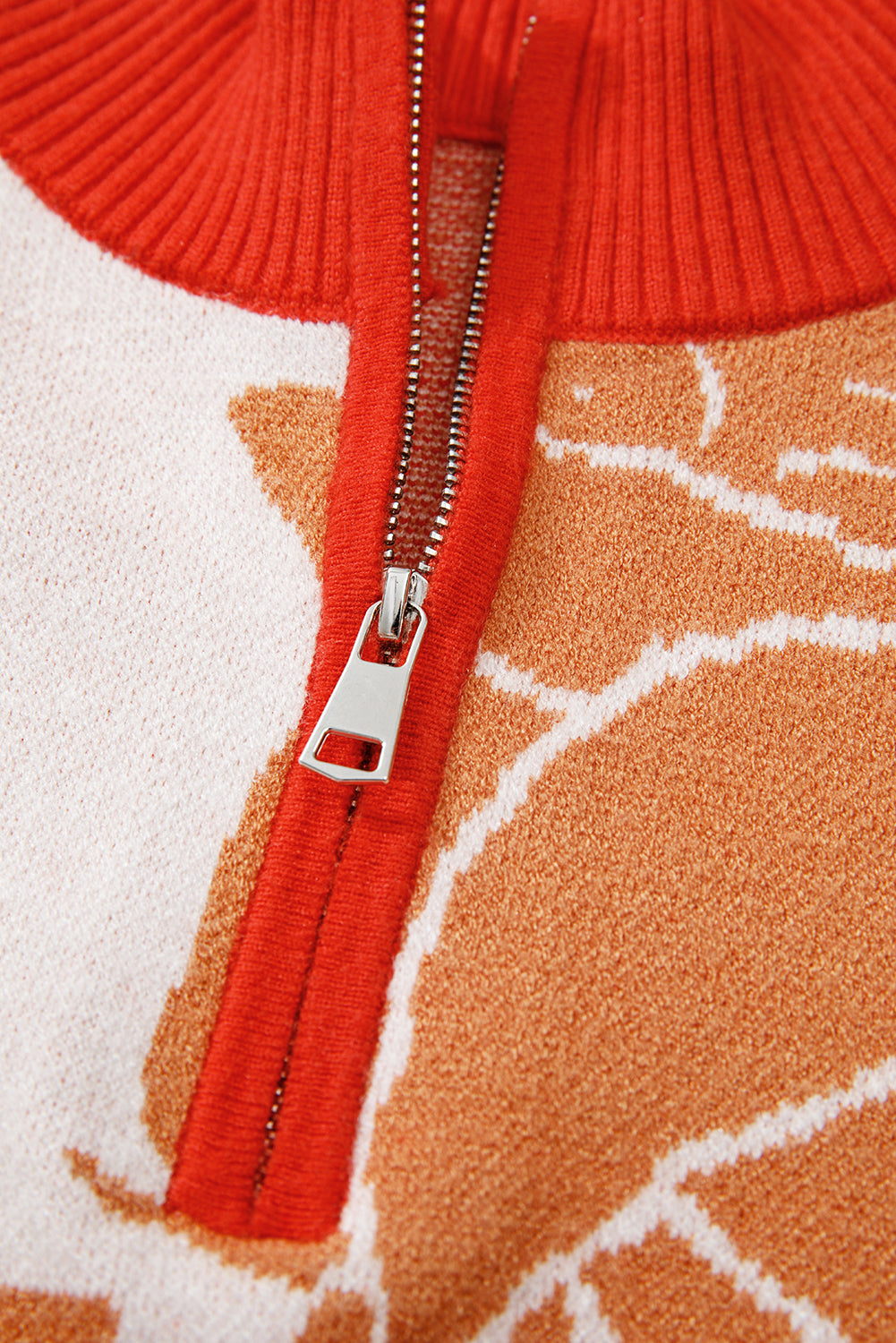 Khaki Floral Pullover Sweater