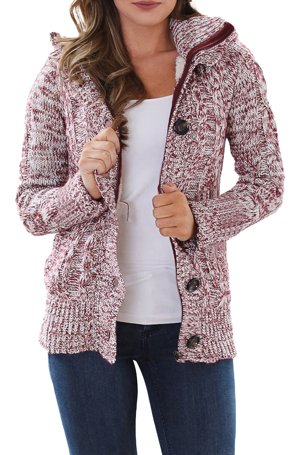 Dark Gray Hooded Cardigan For Women