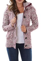 Dark Gray Hooded Cardigan For Women