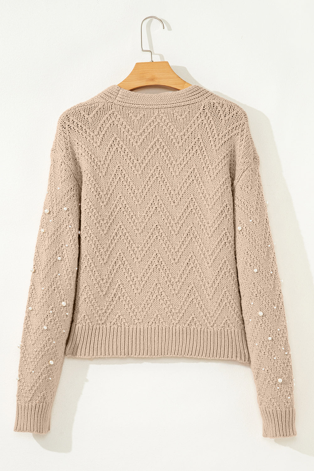 Pearl Embellished Cardigan For Stylish Comfort