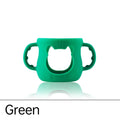 Green silicone cover designed for baby bottle warmer with easy-grip handles
