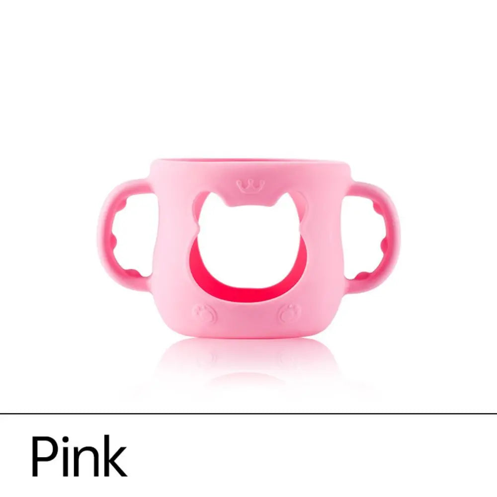 Pink baby bottle warmer with cute holder design for easy grip and warming bottles