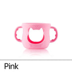 Pink baby bottle warmer with cute holder design for easy grip and warming bottles