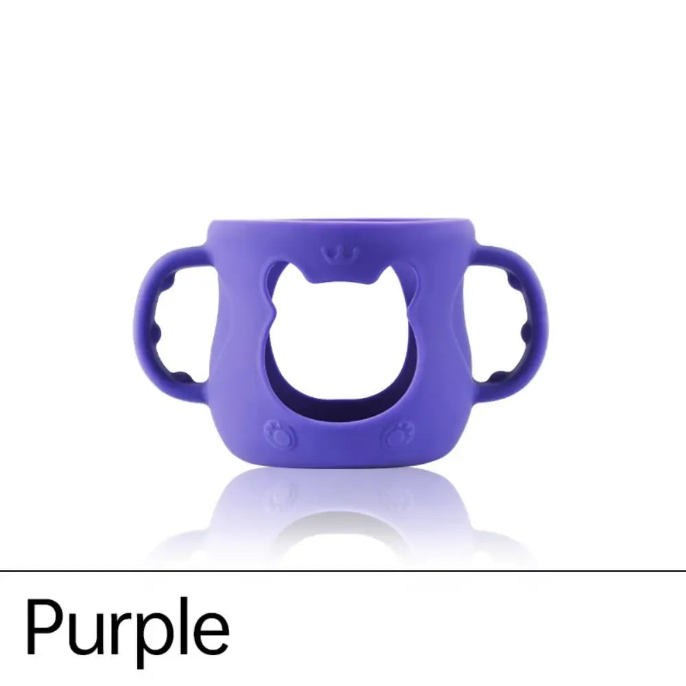 Purple LuckeLadybug baby bottle warmer with easy grip handles for convenient warming