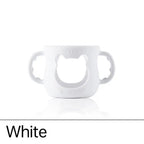 LuckeLadybug LLC White Baby Bottle Warmer Cover with Cute Bear Design for Easy Handling