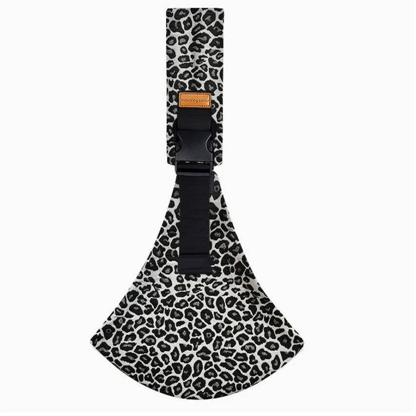 LuckeLadybug LLC baby carrier in leopard print design for comfortable baby wearing