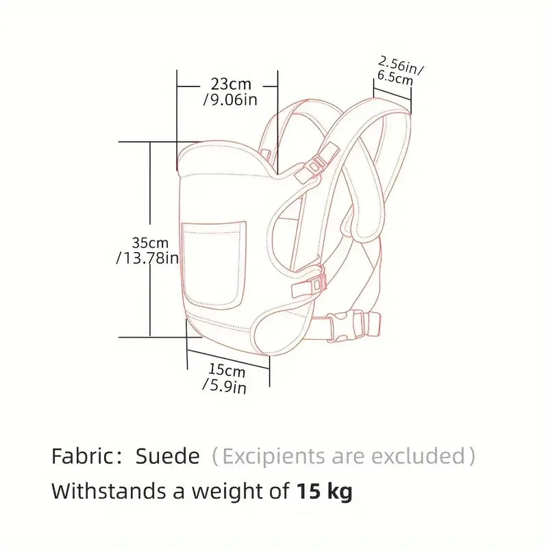 LuckeLadybug LLC baby carrier made of suede, supporting up to 15 kg in weight for comfortable babywearing