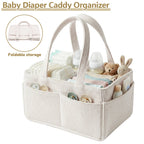 LuckeLadybug Baby Diaper Caddy with Foldable Storage for Organizing Baby Essentials