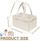 LuckeLadybug LLC Diaper Caddy in Beige with Multiple Pockets for Organizing Baby Essentials