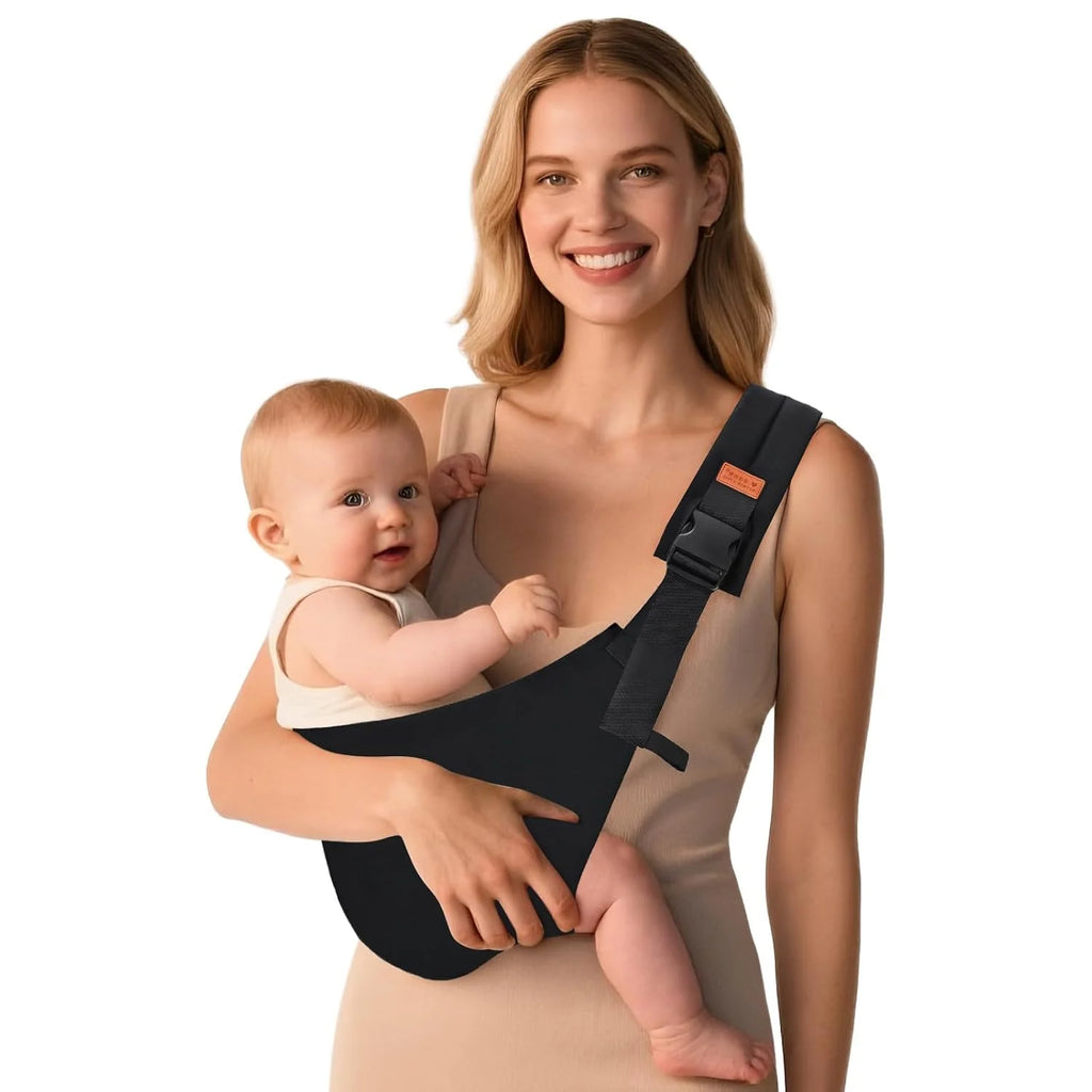 LuckeLadybug baby sling designed for comfortable and secure baby carrying with adjustable straps