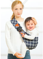 LuckeLadybug LLC Baby Sling in Blue Checkered Pattern for Comfortable Baby Carrying