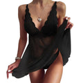 Black LuckeLadybug babydoll lingerie with lace details for a seductive look
