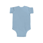 Light blue one-piece baby bodysuit from LuckeLadybug featuring the ladybug baby bodysuit design