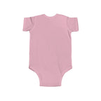 Pink LuckeLadybug ladybug baby bodysuit one-piece with short sleeves and round neckline