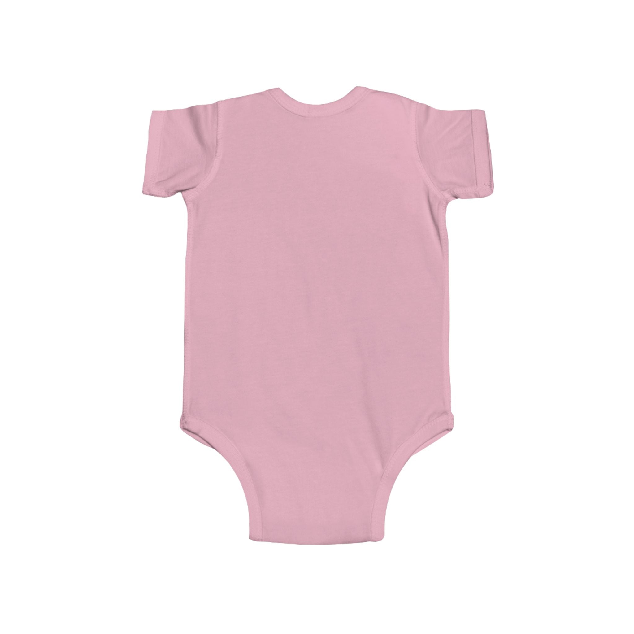Pink LuckeLadybug ladybug baby bodysuit one-piece with short sleeves and round neckline