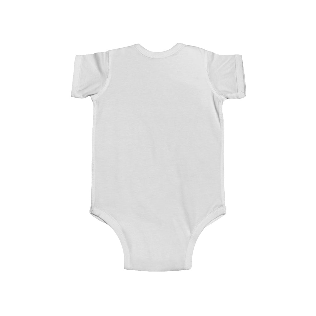 Plain white ladybug baby bodysuit one-piece from LuckeLadybug with short sleeves