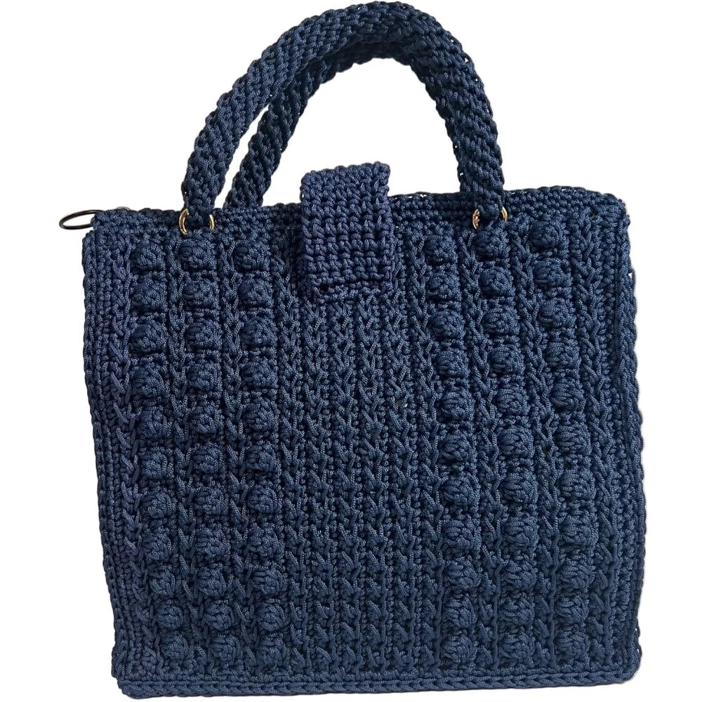 Navy ThreadsByHannah Tote Bag with Sling for Stylish and Functional Everyday Use