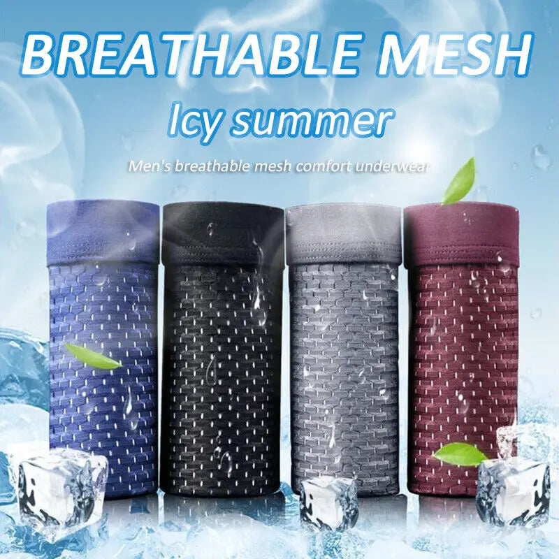 LuckeLadybug bamboo fiber men's shorts in breathable mesh design for comfort during hot summer days