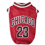 Red basketball jersey NBA for pets with Chicago design and number 23