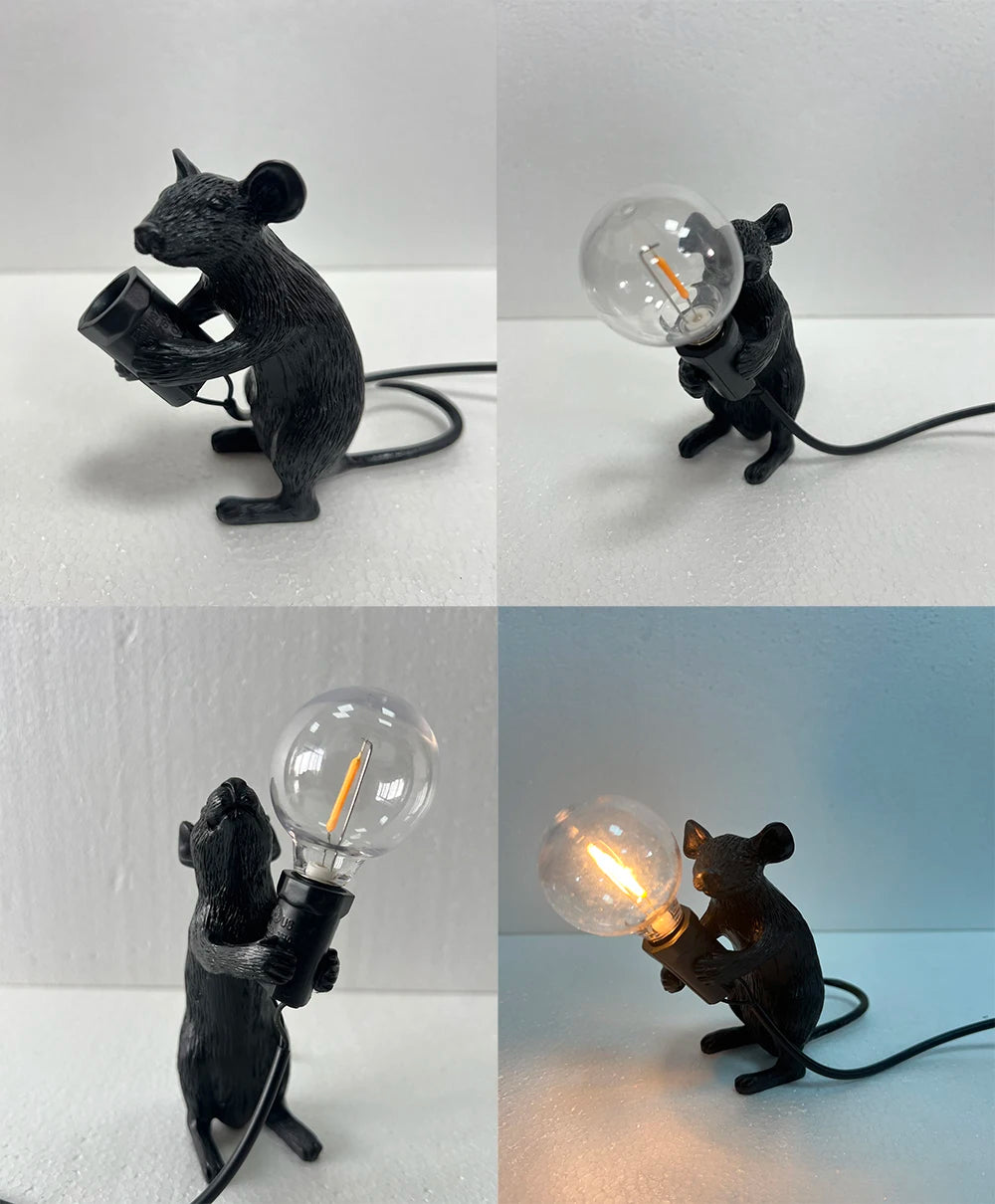 Battery LED Table Lamp - Cute Mouse Design