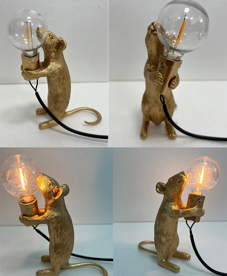 Battery LED Table Lamp - Cute Mouse Design
