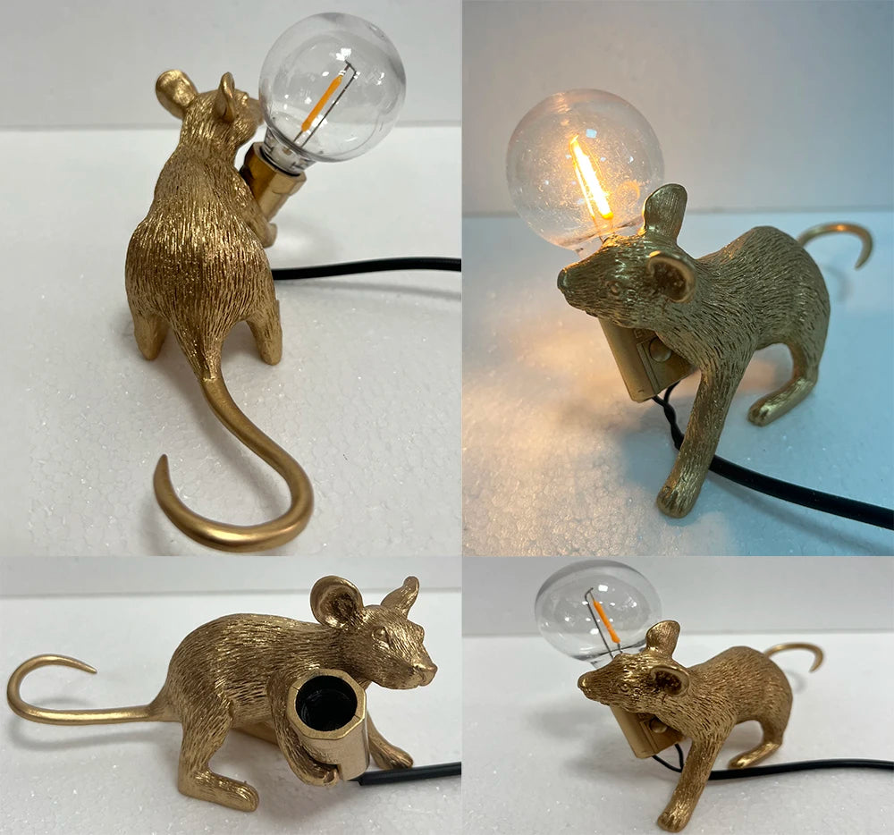 Battery LED Table Lamp - Cute Mouse Design