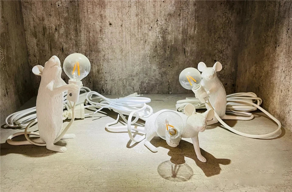 Battery LED Table Lamp - Cute Mouse Design