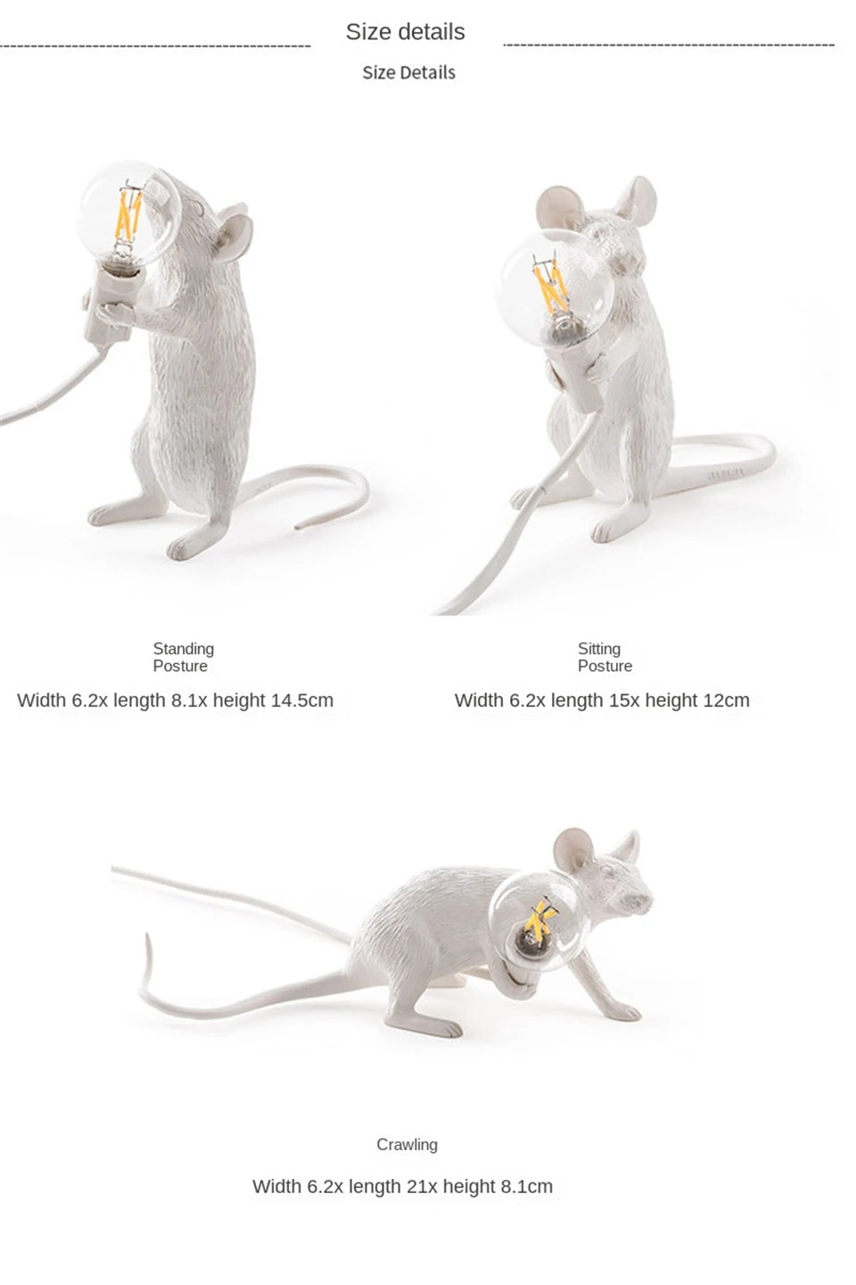 Battery LED Table Lamp - Cute Mouse Design