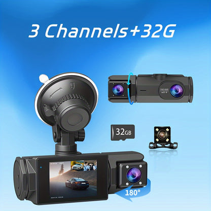 3 Channel Dash Cam With Night Vision