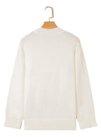 White Embroidered Flower Sweater