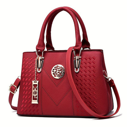 Chic Top Handle Satchel Bag - Stylish PU Handbag, Tote & Shoulder