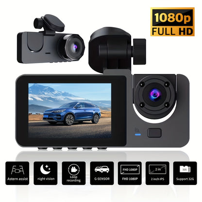 Triple Lens Car Dash Cam With Night Vision
