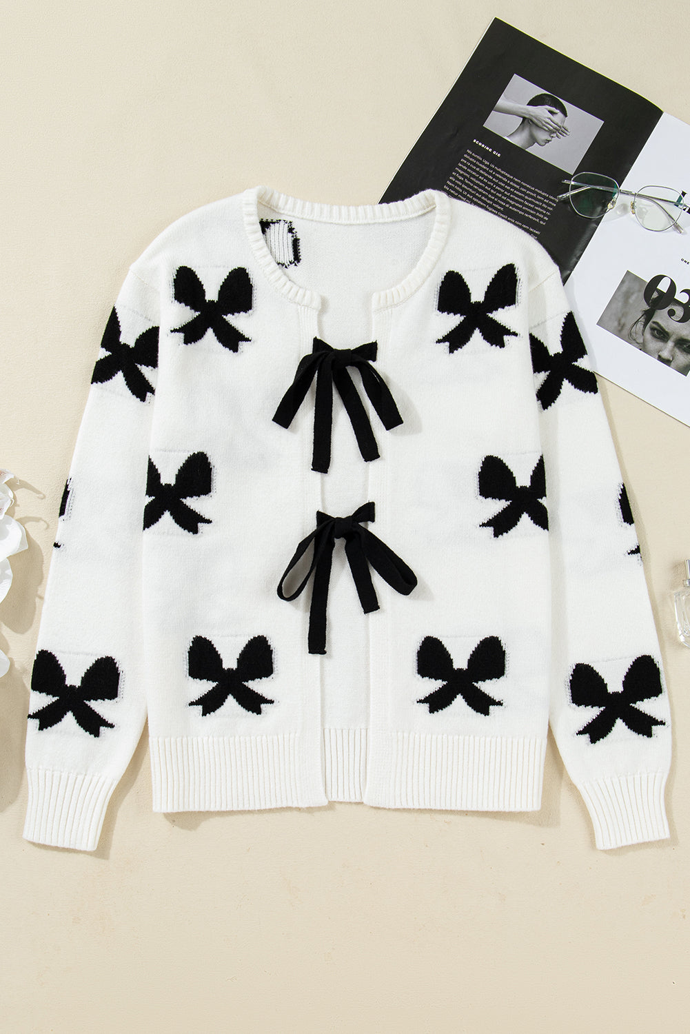 Dear-Lover White Bow Sweater Cardigan For Trendy Looks