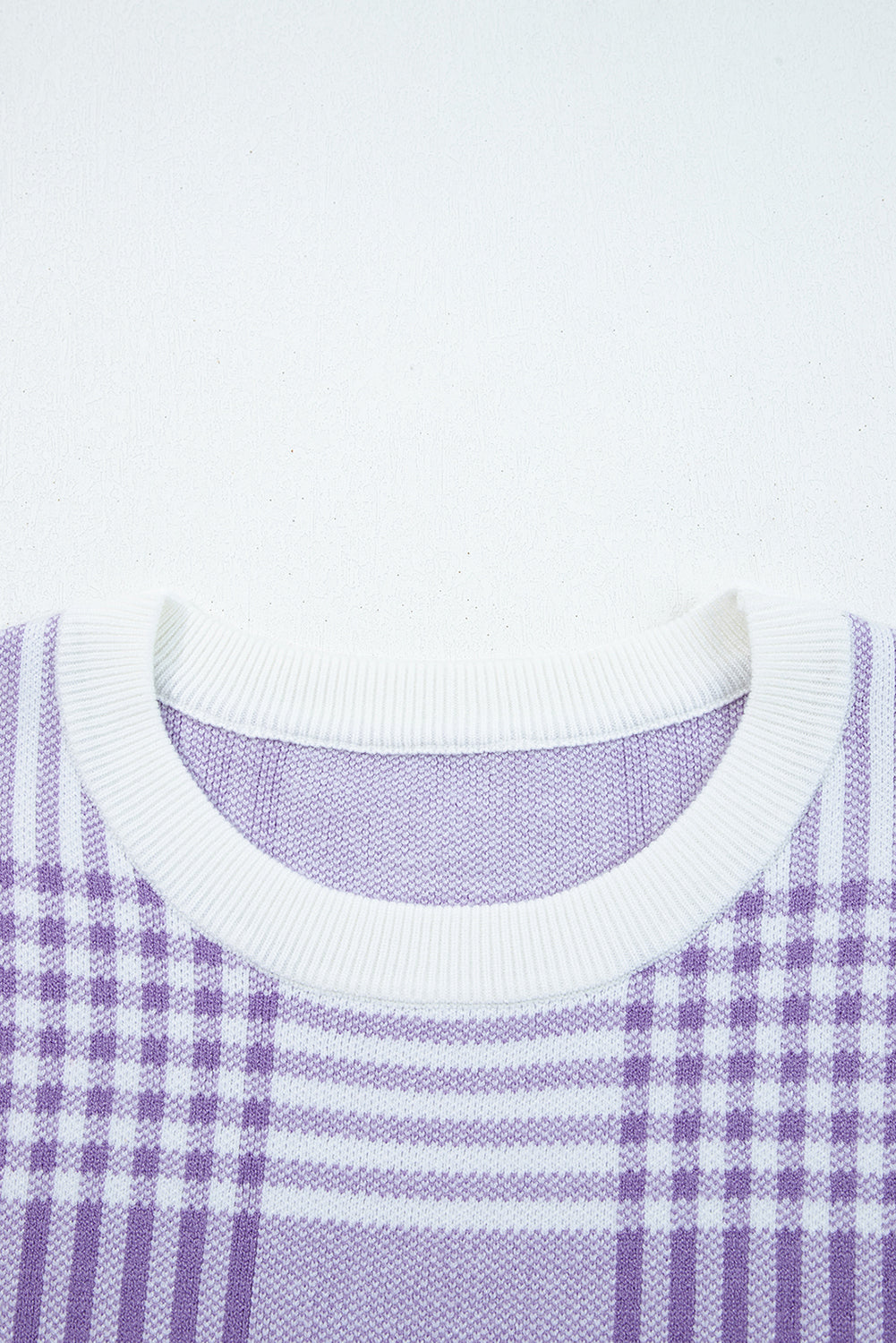 Lilac Plaid Sweater For Trendy Fashion