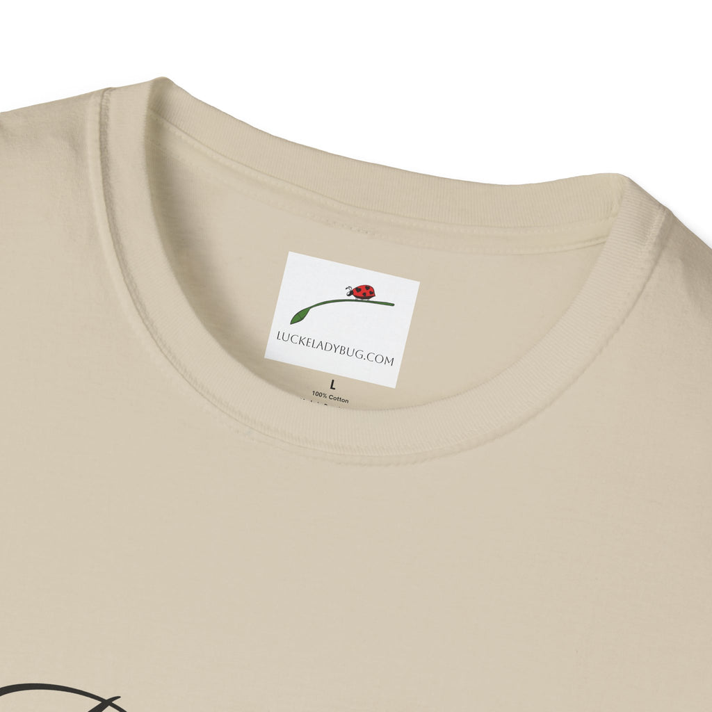LuckeLadybug beige be still bible verse t shirt with round neckline and cotton fabric