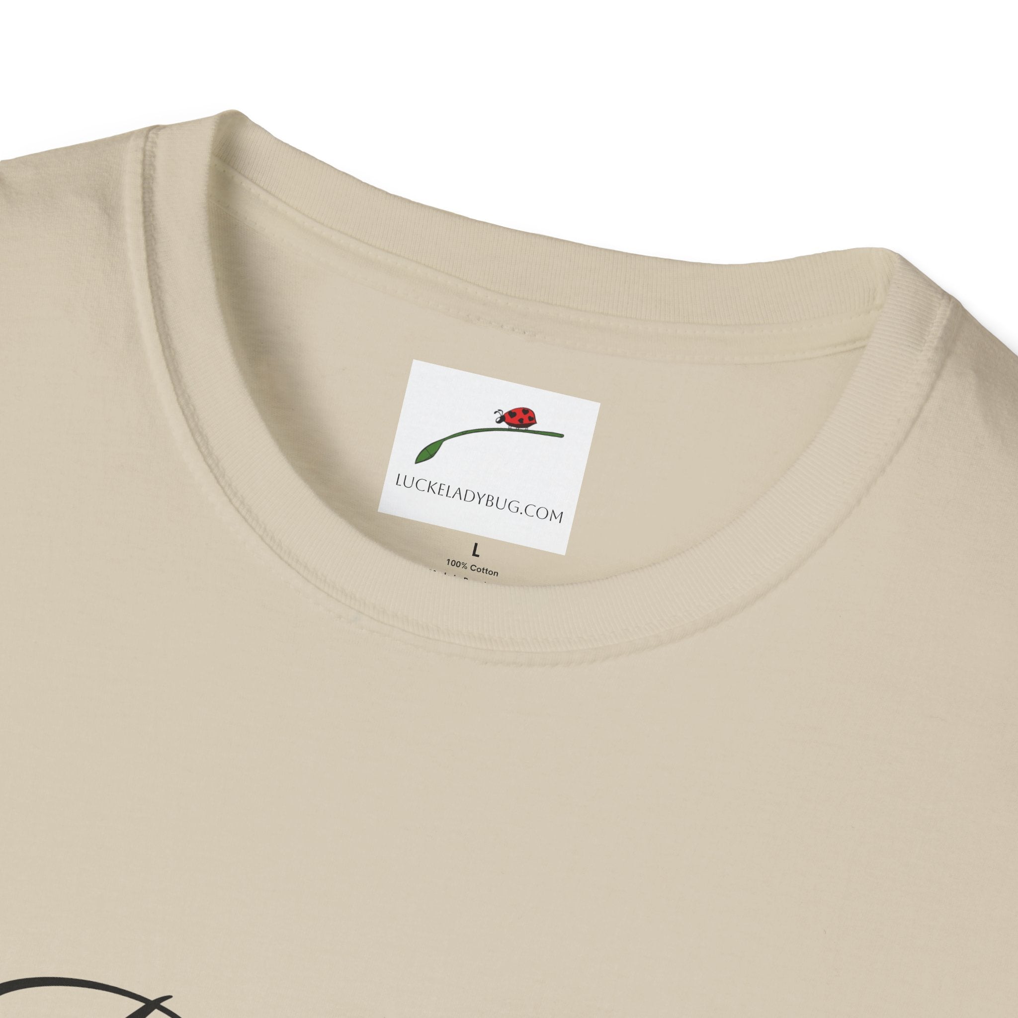 LuckeLadybug beige be still bible verse t shirt with round neckline and cotton fabric