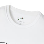 White LuckeLadybug be still bible verse t shirt with round neckline and soft cotton fabric