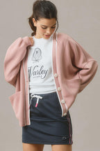 Pink Stripe Knit Cardigan For Stylish Layers