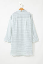 Light striped cover up for the beach with long sleeves and relaxed fit for casual comfort