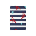 LuckeLAdybug beach theme sherpa blanket with navy stripes, red lobsters, and blue starfish print