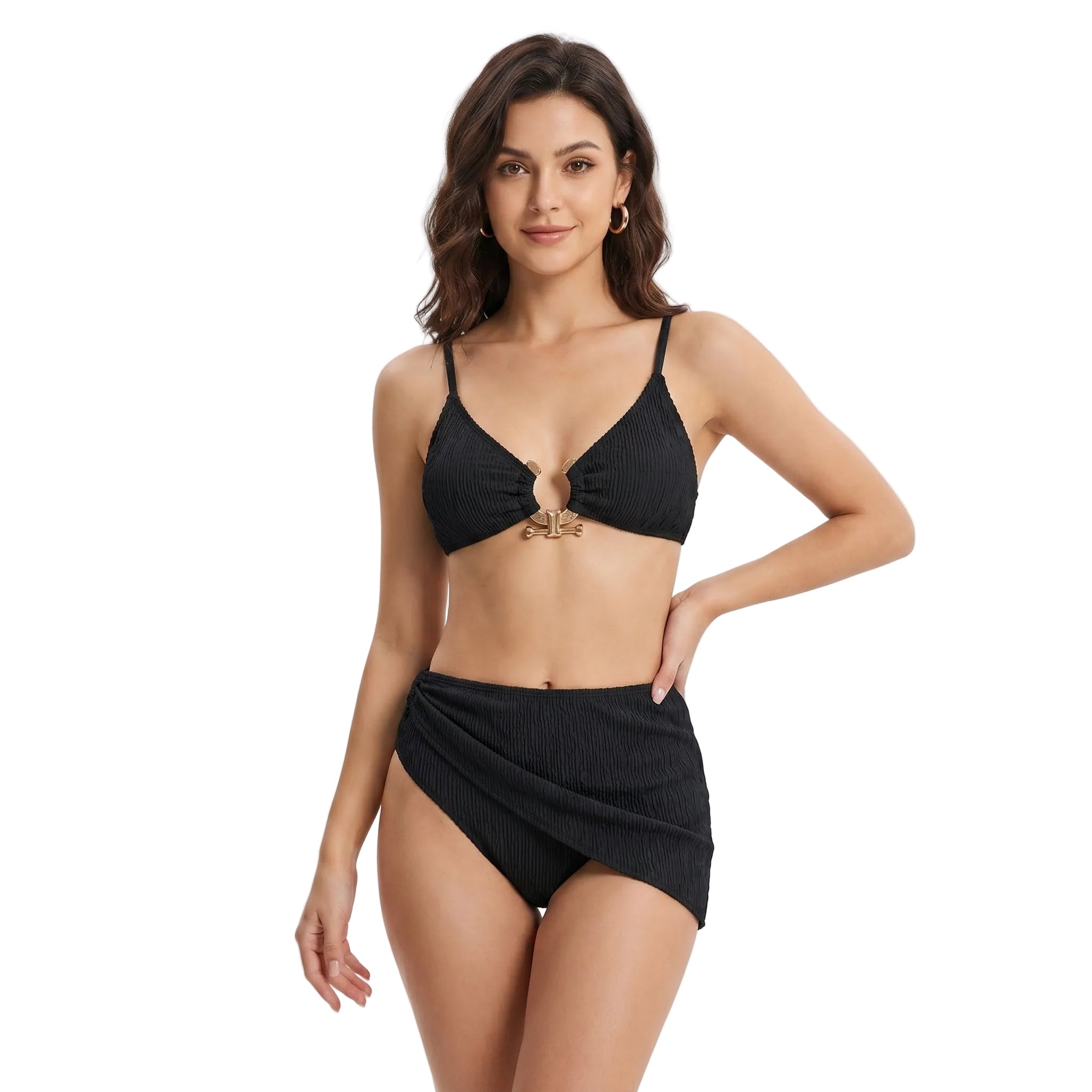 Black LuckeLadybug LLC beachwear bathing suits with stylish design and comfortable fit for summer outings