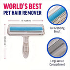 LuckeLadybug pet hair remover with fur-grabbing brush and large waste compartment for best pet hair vacuum cleaners
