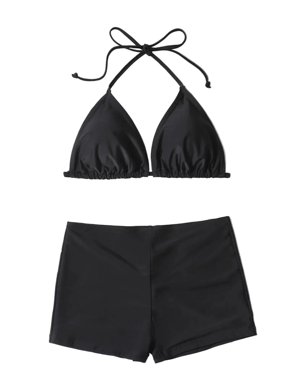 LuckeLadybug LLC High Waist Bikini in Black featuring a supportive beugel bikini set design