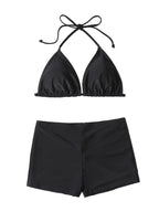 LuckeLadybug LLC High Waist Bikini in Black featuring a supportive beugel bikini set design