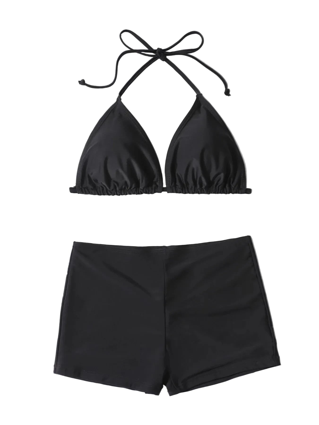 LuckeLadybug LLC High Waist Bikini in Black featuring a supportive beugel bikini set design