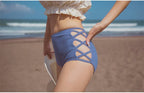 LuckeLadybug LLC Beugel bikini set featuring stylish high-waisted bottoms with crisscross detail