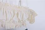 Cream-colored beugel bikini set with ruffled design for stylish beachwear
