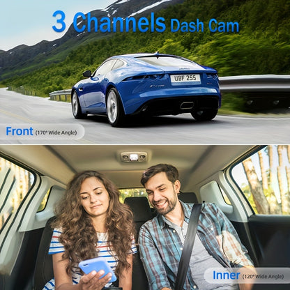 3 Channel Dash Cam With Night Vision