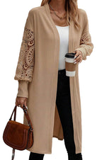 Ribbed Knit Open Front Duster Cardigan